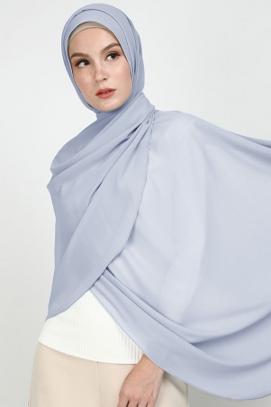 Aida XL Chiffon Tudung Headscarf - Blue Fog