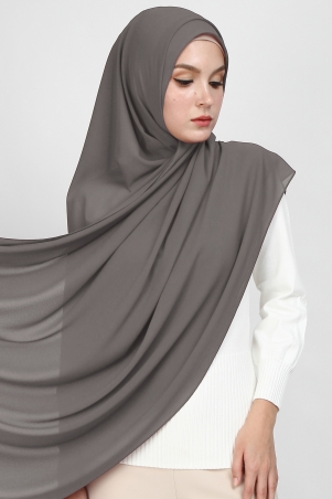 Aida XL Chiffon Tudung Headscarf - Grey