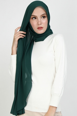 Aida Chiffon Tudung Headscarf - Bistro Green
