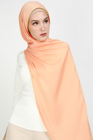 Aida Matte Satin Headscarf - Dusty Apricot