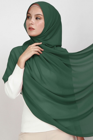 Aida XL Chiffon Tudung Headscarf - Dusty Green