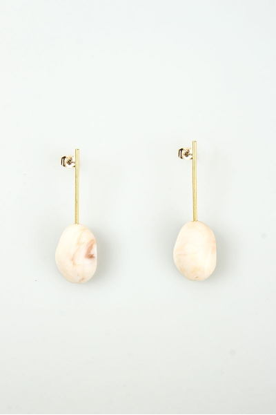 Stick Earring With Marble
