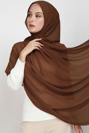 Aida XL Chiffon Tudung Headscarf - Brown