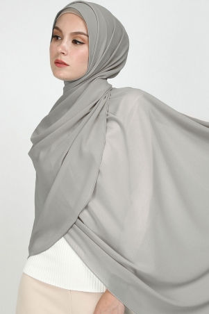Aida XL Chiffon Tudung Headscarf - Slate Grey