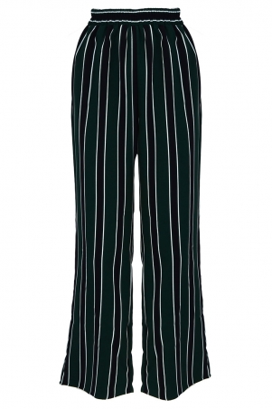 Sharmae Straight Cut Pants - Green/Navy Stripe