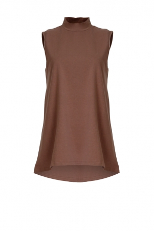 Auley Turtleneck Sleeveless Top - Warm Taupe