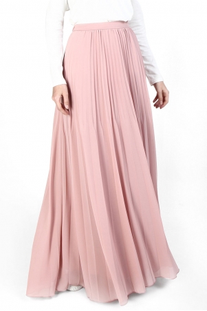 Liela Pleated A-line Skirt - Dusty Pink