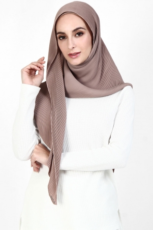 Kiara Triangle Pleated Headscarf - Taupe