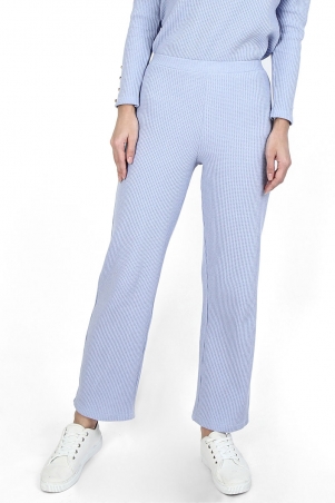 Shaliya Waffle Knit Straight Cut Pants - Lavender Lustre