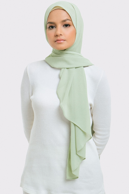 Aida Chiffon Tudung Headscarf - Seafoam