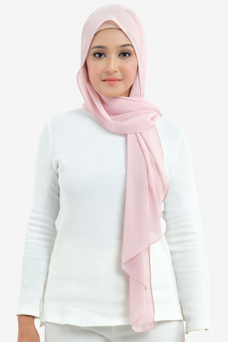 Aida Chiffon Tudung Headscarf - Primrose Pink