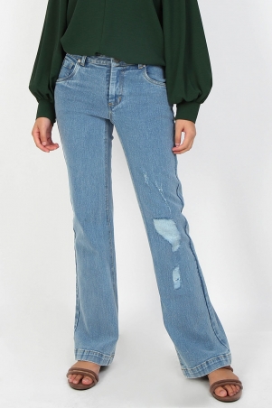 COTTON Shekinah Jeans 2.0 - Distressed Light Wash