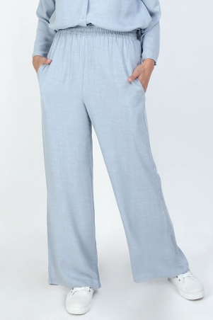 Ellora Wide Legged Pants - Light Heather Blue