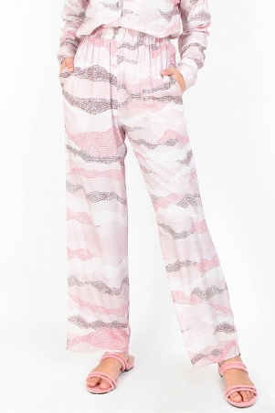 Sharmae Straight Cut Pants - Pink Print