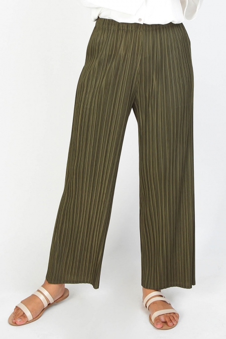 Hetti Pleated Wide Legged Pants - Sage Green