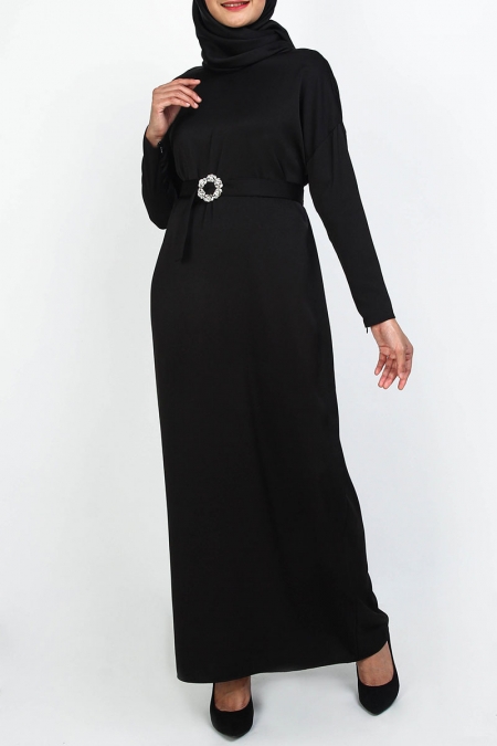 Kessa Drop Shoulder Maxi Dress - Black
