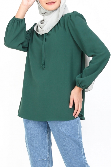 Channing Flared Blouse - Posy Green