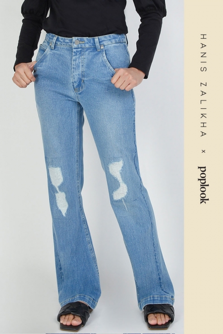 COTTON Radella Bootcut Jeans - Distressed Medium Wash