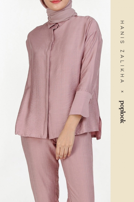 Nana Drop Shoulder Shirt - Dusty Pink