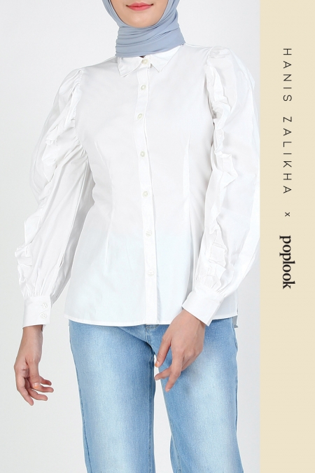 Henrianna Front Button Shirt - White