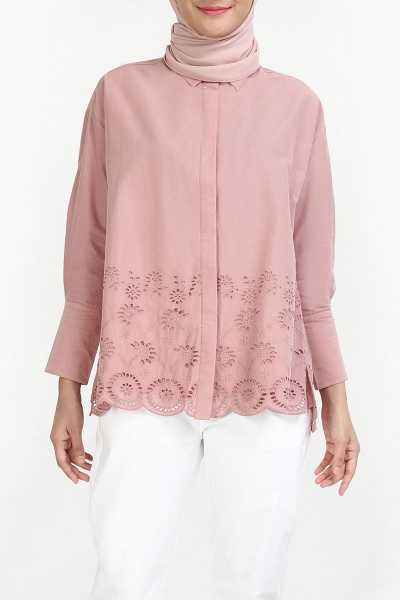 Carrera Front Button Eyelet Lace Shirt