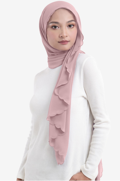 Leily Scallop Chiffon Headscarf