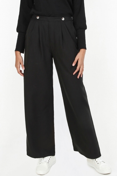 Kayda Straight Cut Pants - Black