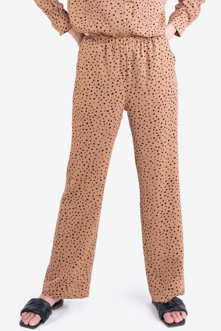 Kezia Tapered Pants - Brown Dot