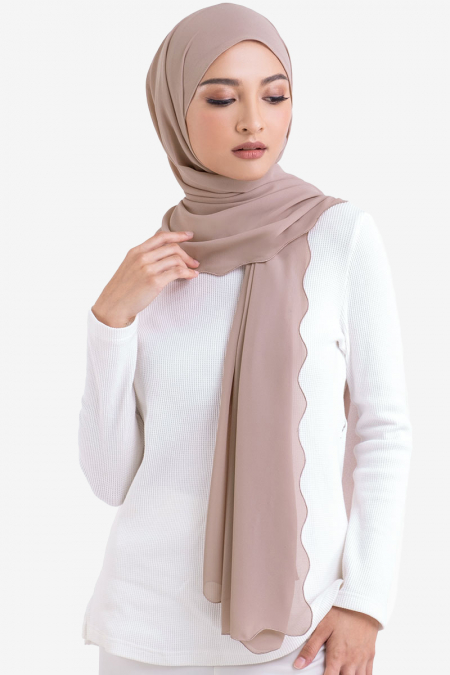 Maevery Scallop Headscarf - Taupe