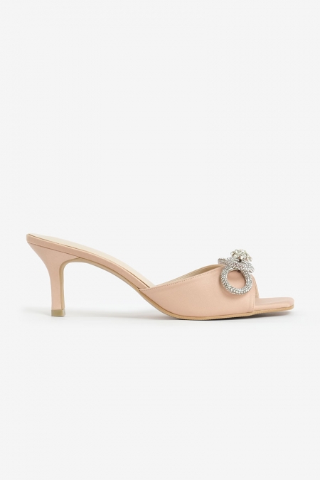 Dianah Bow Mules - Nude