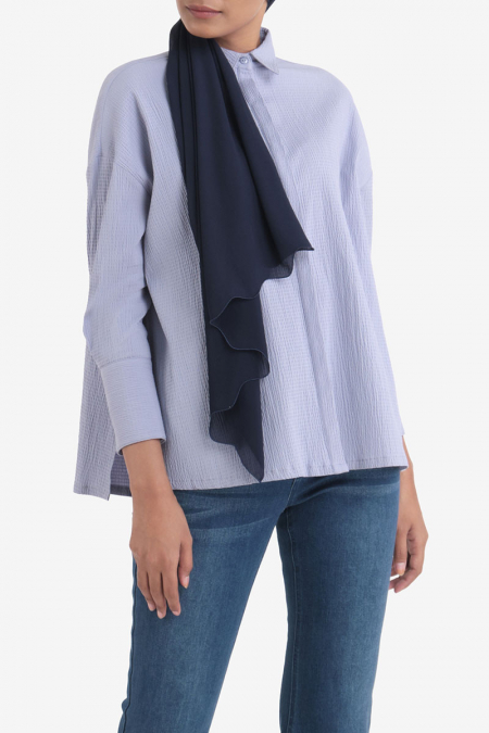 Syeda Front Button Shirt - Steel Blue