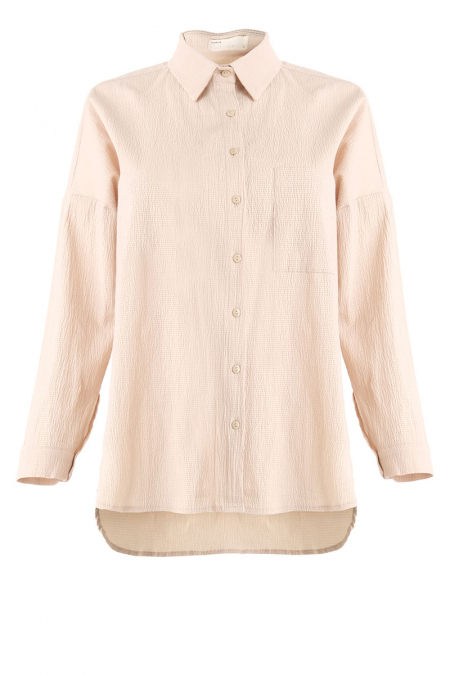 Maelynn Front Button Shirt - Beige