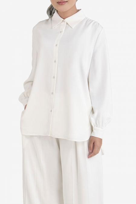 Jayseah Front Button Shirt - White