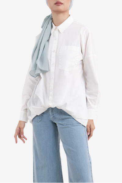 Chazmin Ruched Front Button Shirt