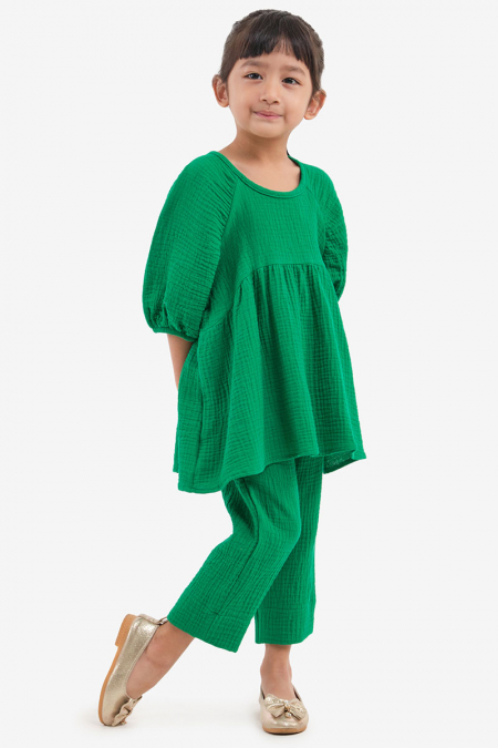 KIDS Shiyah Raglan Sleeve Blouse - Jade Green
