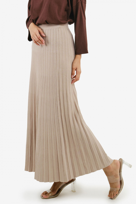 Sufiya Ribbed Knit Skirt - Milk Tea