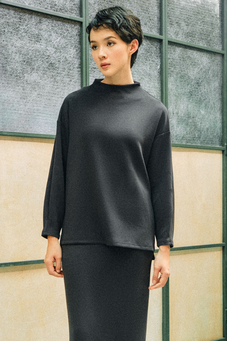 Denali High Neck Blouse - Black