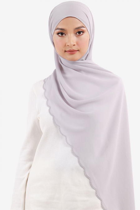 Marshanna Embroidered Headscarf - Dusty Lilac