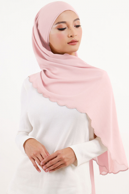 Marshanna Embroidered Headscarf - Primrose Pink