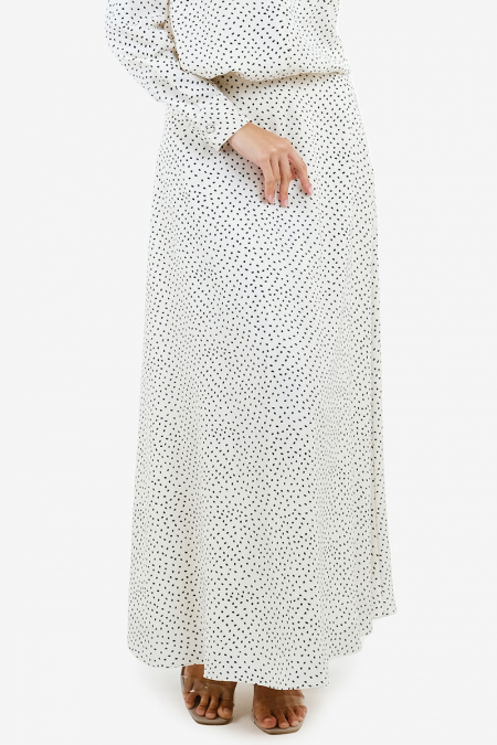 Breelyn A-Line Skirt - Cream Dots