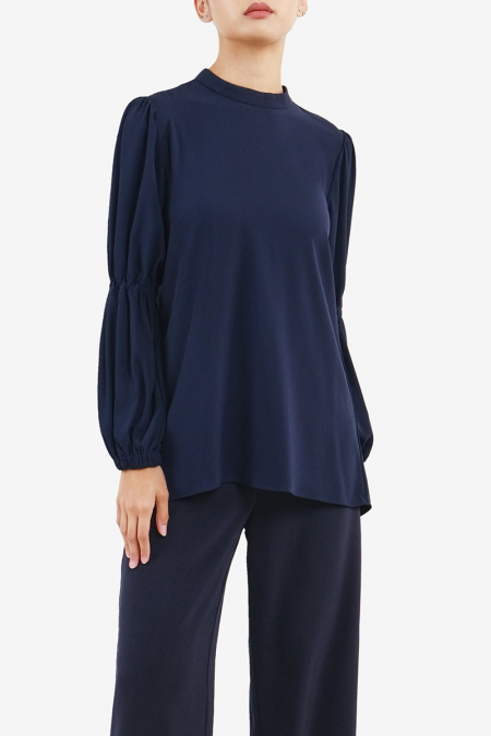 Paulyn High Neck Blouse - Eclipse