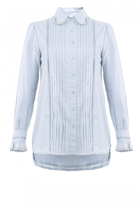 Ceequin Front Button Shirt - Blue Mist