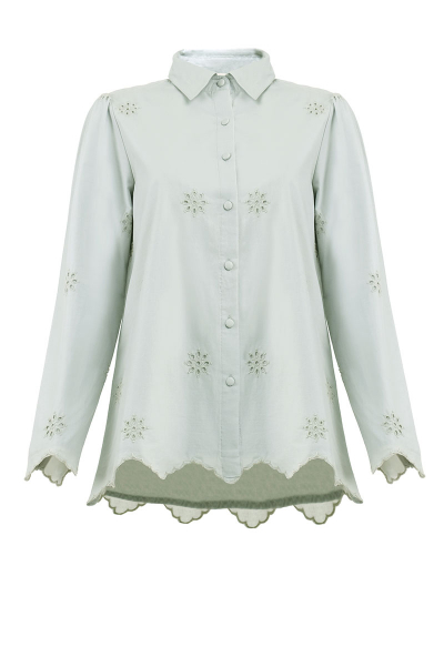 Annabeth Front Button Eyelet Shirt