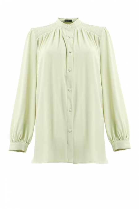 Rotceh Front Button Blouse - Apple Cream