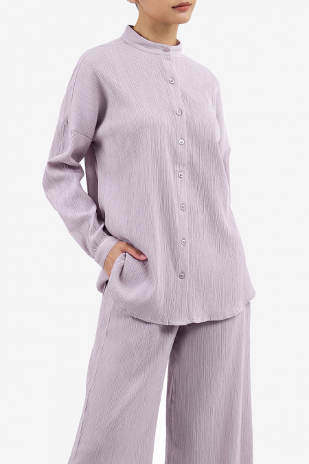 Radia Front Button Blouse - Lilac