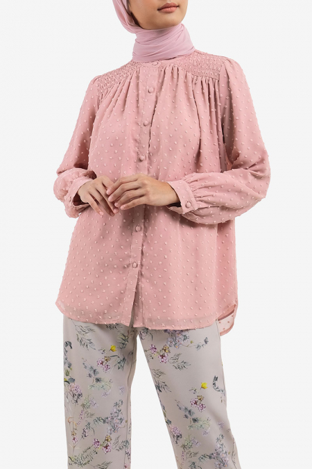 Tinisha Front Button Blouse - Primrose Pink