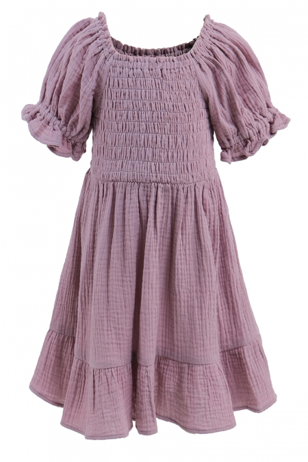 KIDS Shanzey Gathered Hem Dress - Lavender Mist