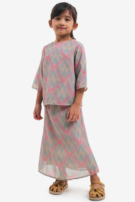 KIDS Salma Set - Pastel Ikat Print