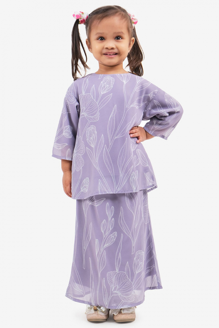 KIDS Naura Set - Lilac Floral Sketch