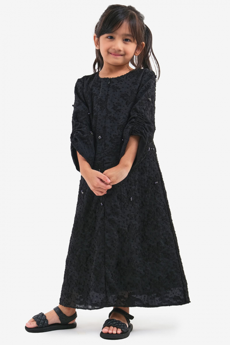 KIDS Mago Embellished Zip-Front Dress - Black